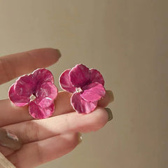 Pink Flower Earrings