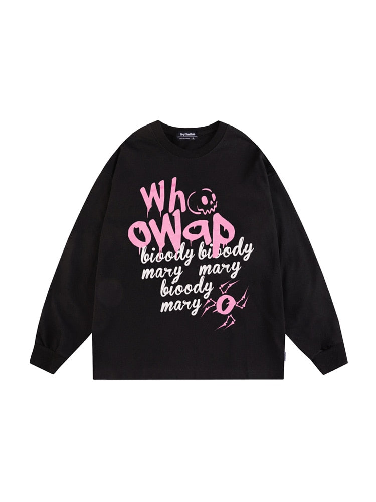 Chic Foam Letter Print Sweatshirt Embrace Casual Fashion with Style