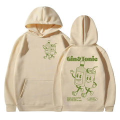 2024 Cute Gin Tonic Cartoon Hoodie Casual Fashion