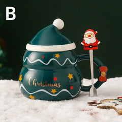 Christmas Ceramic Coffee Mug Style Cartoon Handgrip