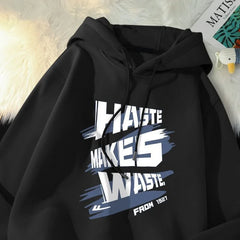 Men's Hoodie Hip Hop Haste Makes Waste Trendy Y2K Letter