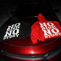 Men Foam No Risk No Stop Letter Print Hip Hop Hoodie