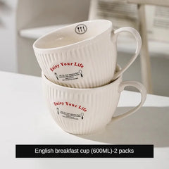Large Capacity Breakfast Mug Ceramic Mug Coffee Oatmeal Milk Mug Microwaveable