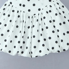 Polka Dot Puff Mini Dress
