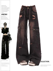 Jeans Y2k High Waist Wide Leg Denim Trousers Jean Pants Emo 2000s