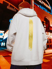 y2k Gold Letter Print Hoodies For Men