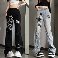 Micro-La American Star Jeans: Y2K Trend, High Waist, Wide Leg