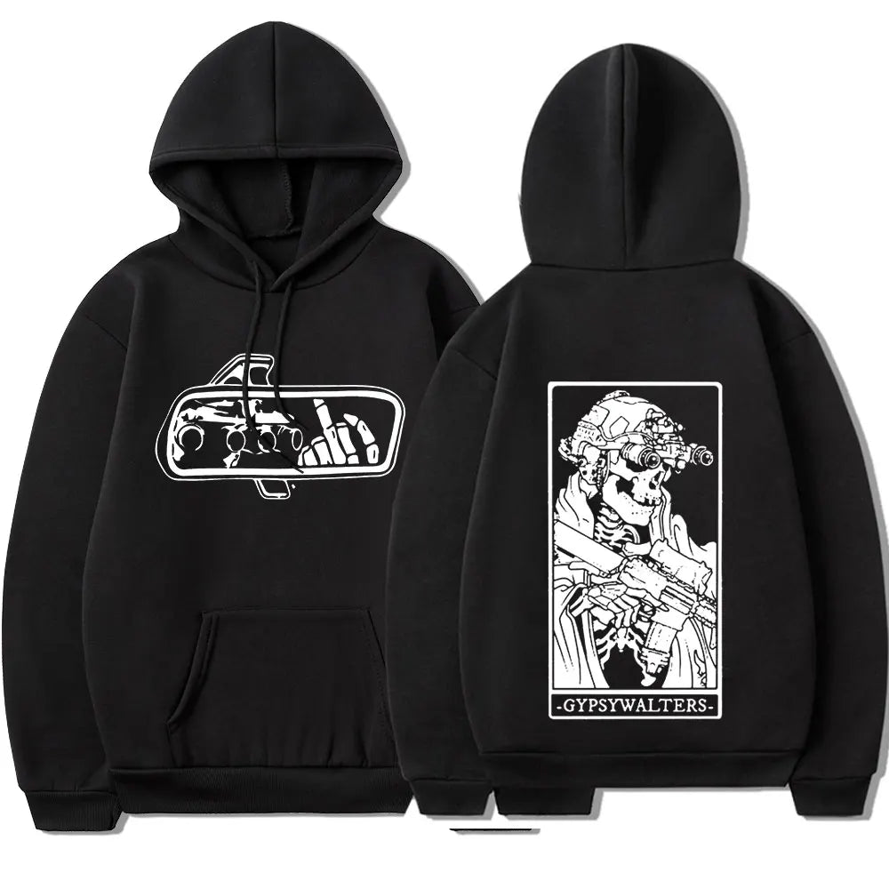 Hoodie Men's Vintage Skeleton Graphic Hooded Sweatshirts Oversized Hoodies Streetwear