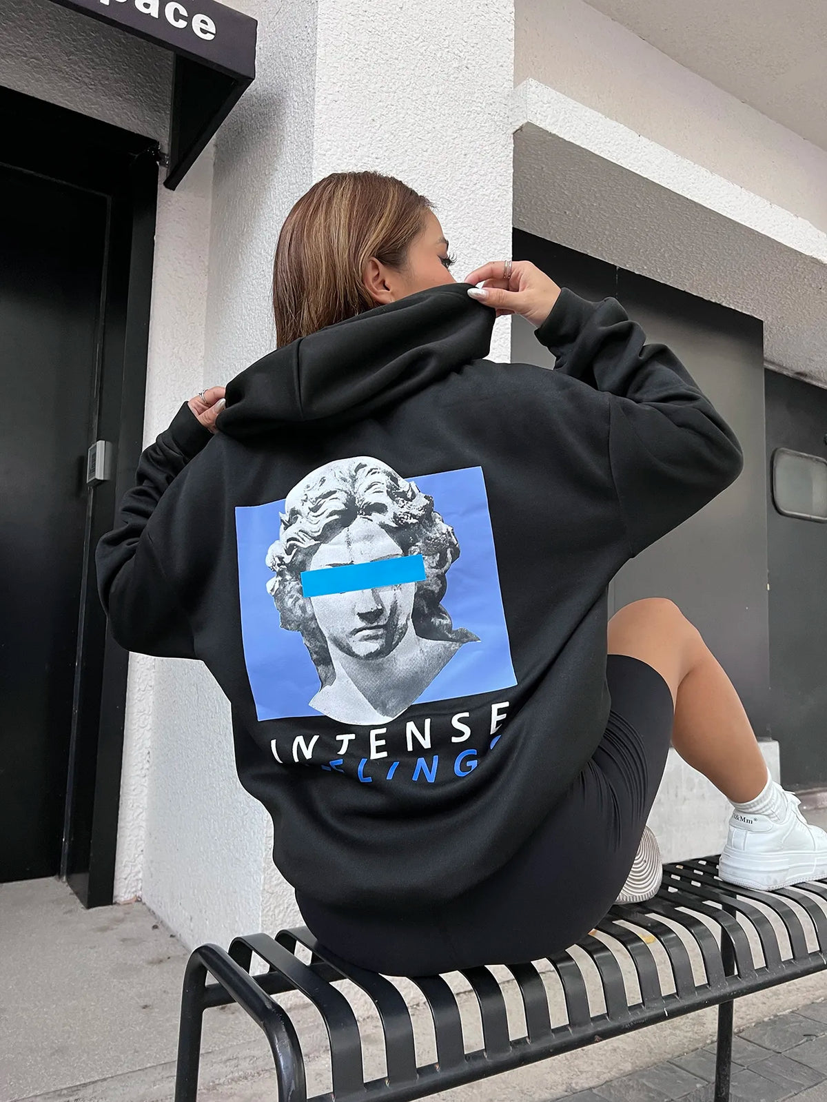 Intense Feeling Printed Womans Hoodie Street