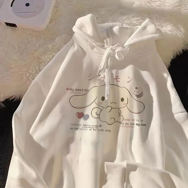 Y2K European and American Cartoon Print Hooded Sweatshirt