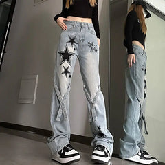 Micro-La American Star Jeans: Y2K Trend, High Waist, Wide Leg