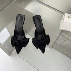 Looking Fabulous Bow Mule Heels