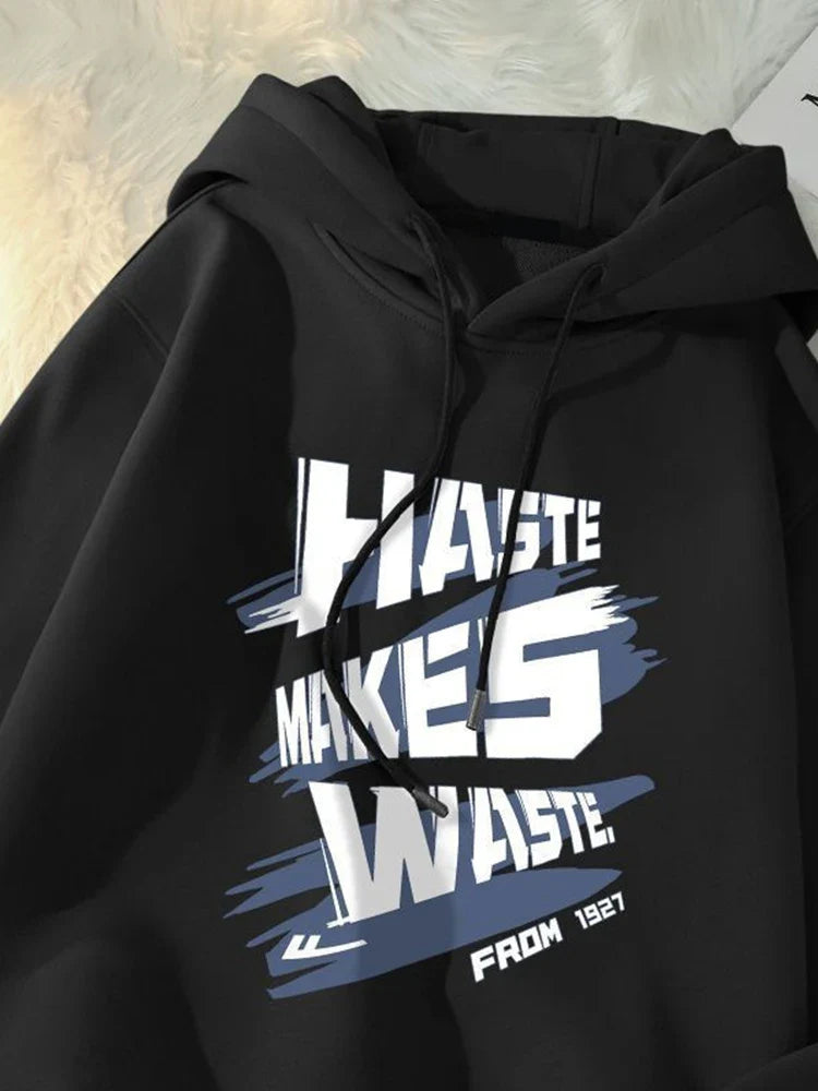 Men's Hoodie Hip Hop Haste Makes Waste Trendy Y2K Letter