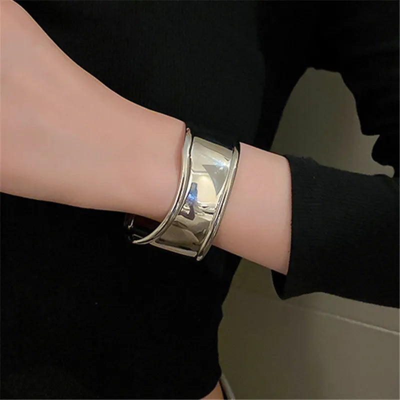 Stay Solid Silver Cuff Bracelet