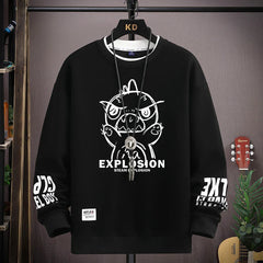 Japan Cartoon Monsters Sweatshirt Men Harajuku Trend for Autumn