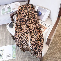 Leopard Print Wide Leg Pants for Women Summer 2024