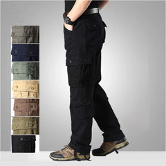 Mens Cargo Pants Safari Style Multi Pockets Military Tactical Outdoor