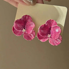 Pink Flower Earrings