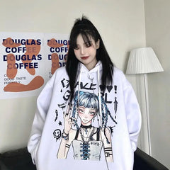 Japanese Anime Hip-hop Cartoon Hooded Hoodie Couple