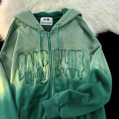 Y2k Zip Up Hoodie Autumn Winter Harajuku Gothic