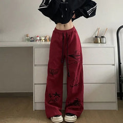 Straight Pajamas Sweatpants Autumn Loose High Hello Kitty Waist Trousers