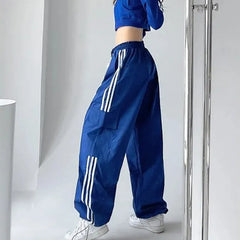 Streetwear Baggy Wide Leg Cargo Pants Bf Y2K High Waist