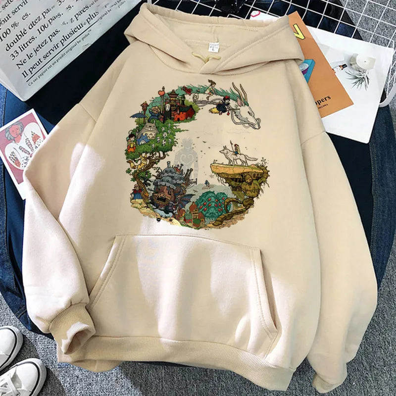 Men Hoodie Print Anime Tops