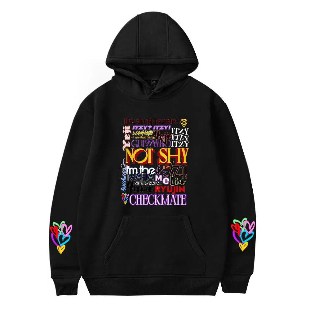 2024 ITZY Hoodie Ryujin Yeji Yuna Fans Sweatshirt Sneakers Hoodies Kpop