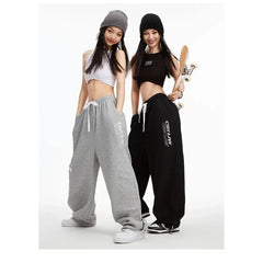 Autumn Gray Kpop Streetwear Korean Fashion Casual Sport Jogger Pants