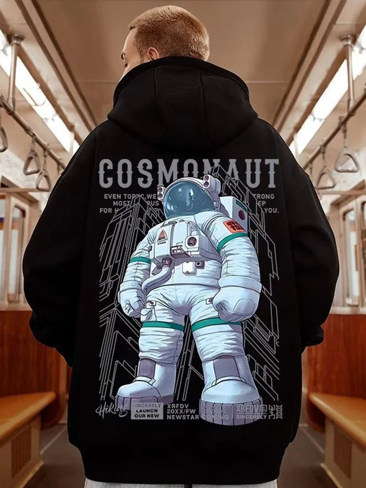 Y2K COSMONAUT Graphic Print Hoodies For Men