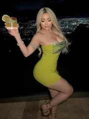 Raina Crystal Bandage Mini Dress