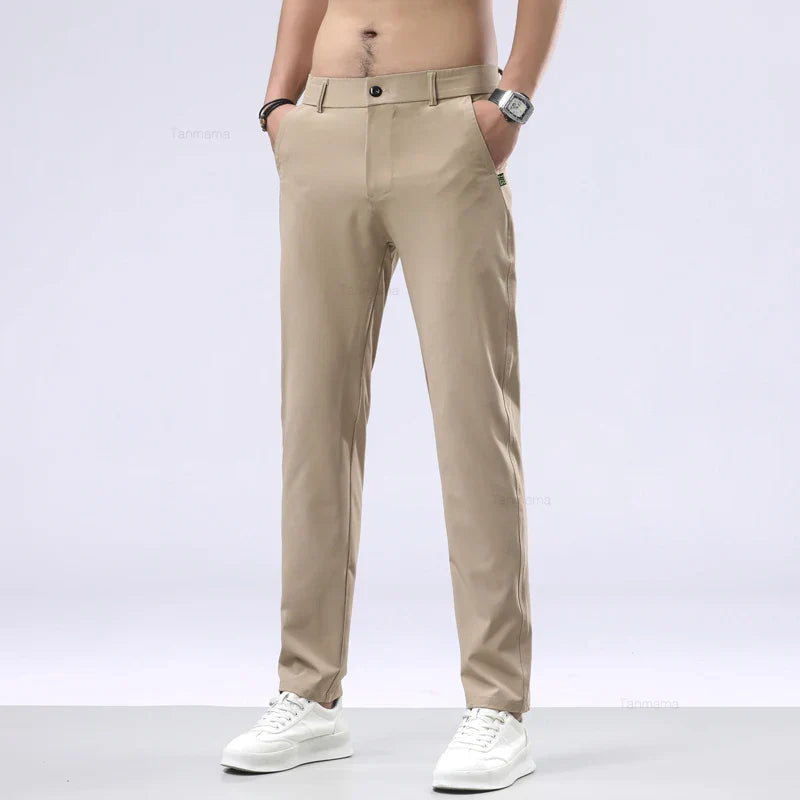 2024 Men's Casual Pants Slim Straight Elastic Waist