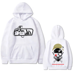 Hoodie Skeleton Graphic Print Hoodies Oversized Sweatshirt Vintage Streetwear