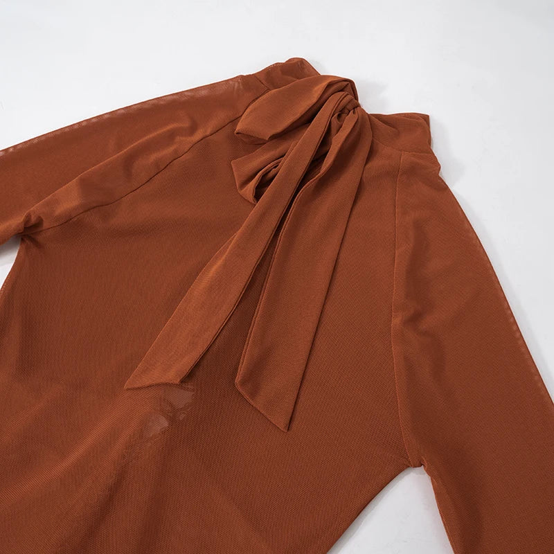 Shirring Pleated Mini Dress