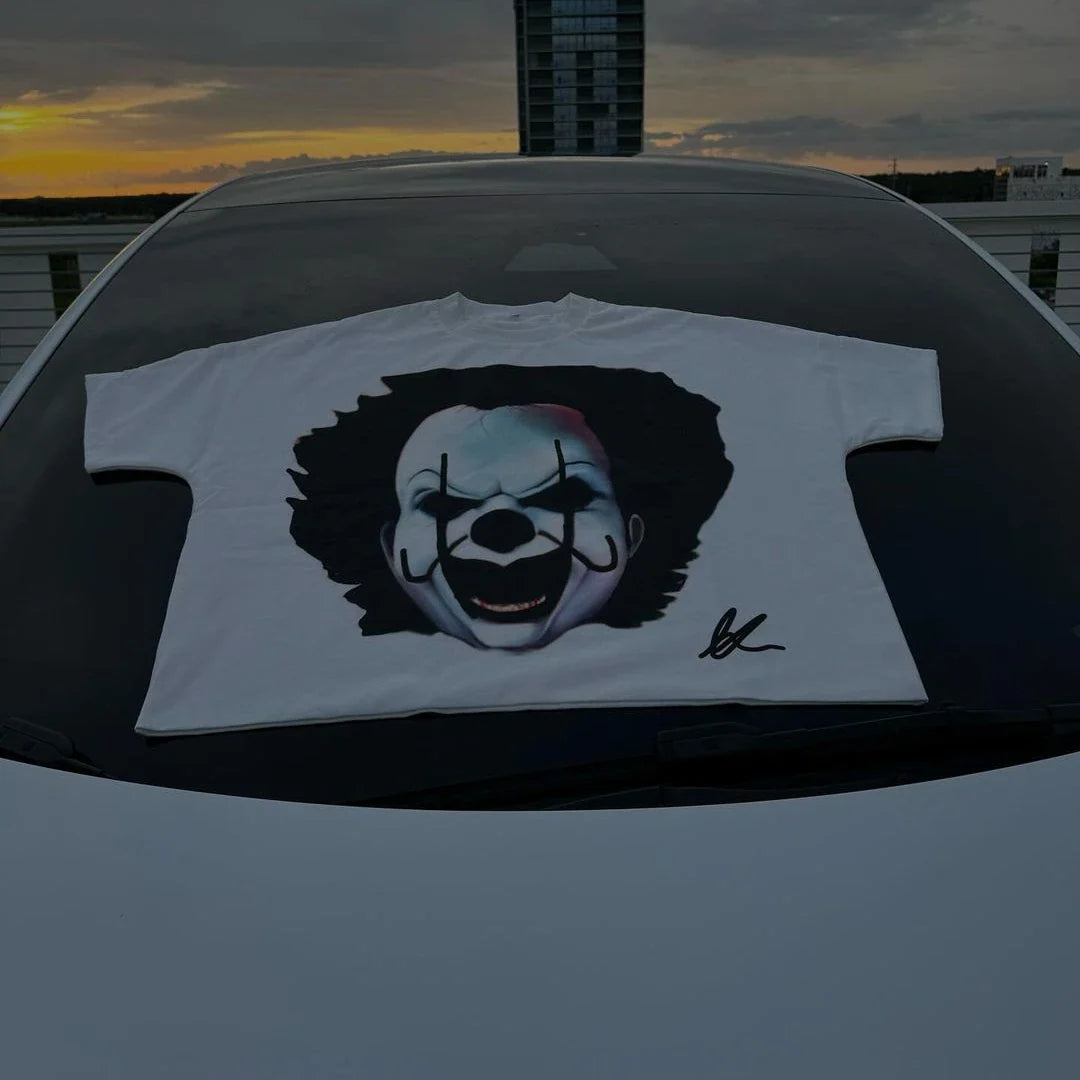 Streetwear Penny Wise Clown Cartoon Graphic Print Oversized Cotton T Shirt