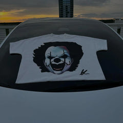 Streetwear Penny Wise Clown Cartoon Graphic Print Oversized Cotton T Shirt
