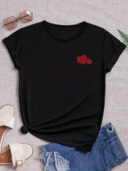 Red Heart Print Women's T-Shirt