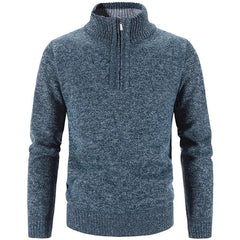 Men Autumn and Winter Sweaters Knit Stand Collar Pullover
