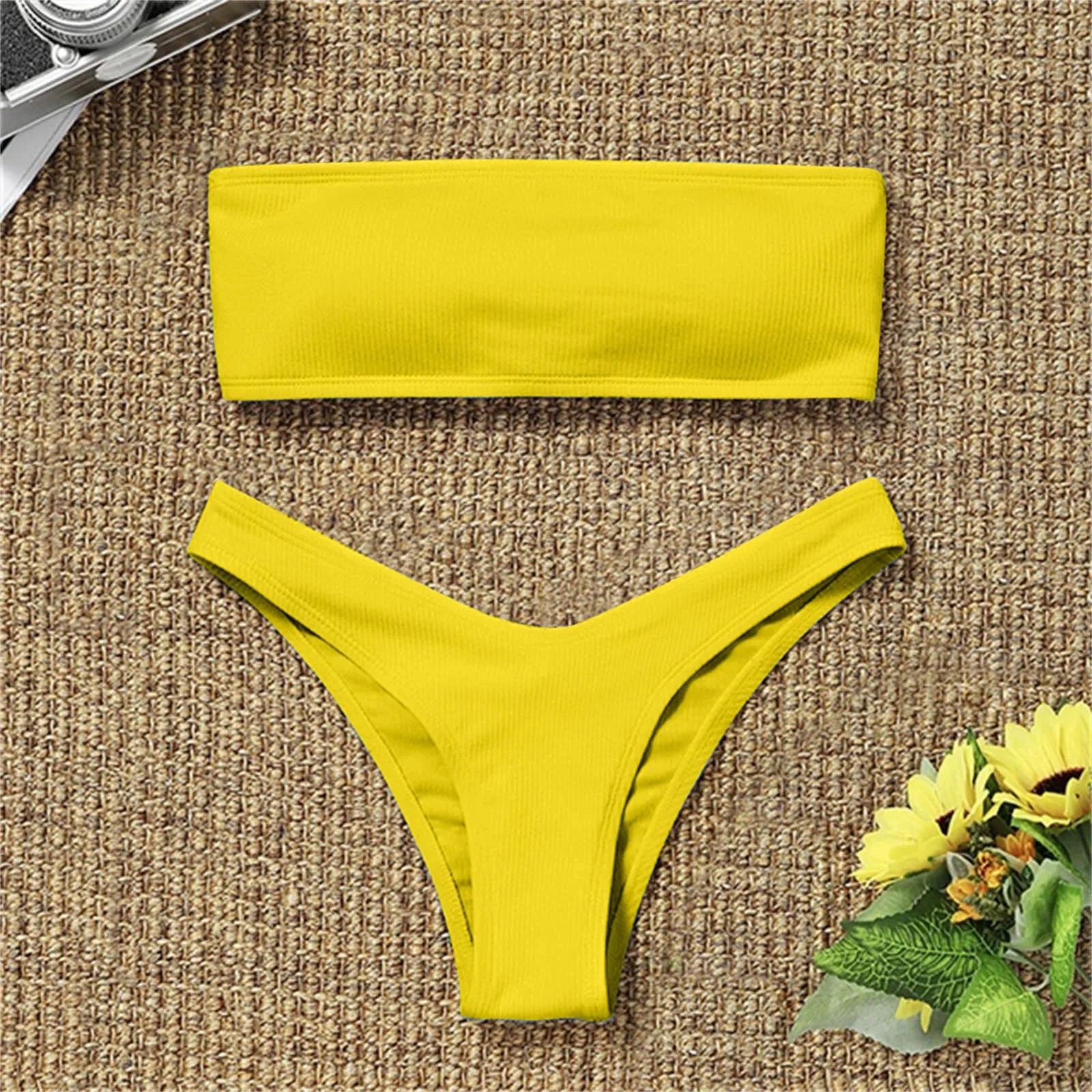 Summer Vibes Solid Brazilian Bikini Set