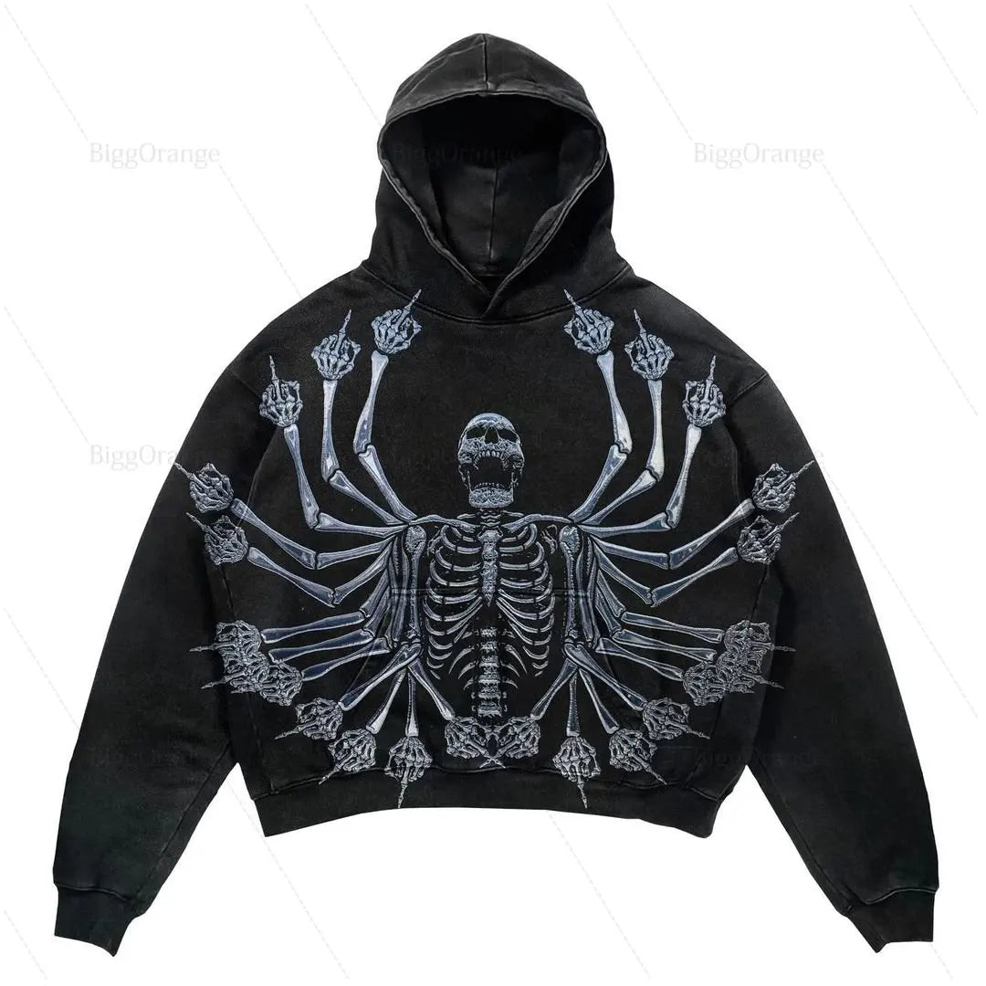 Men Y2K Skeleton Hoodie Streetwear Fashion