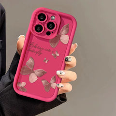 Liquid Silicone Case Butterfly Shockproof Cover