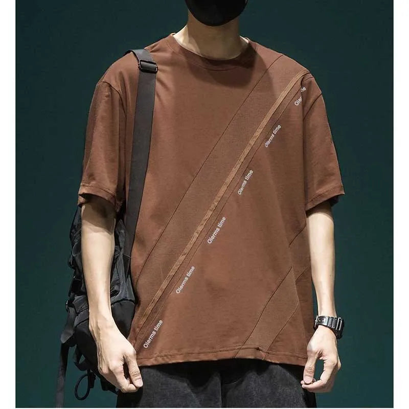 Men's Clothing 2024 New Oversized Casual Tops All-match Tee Shirt