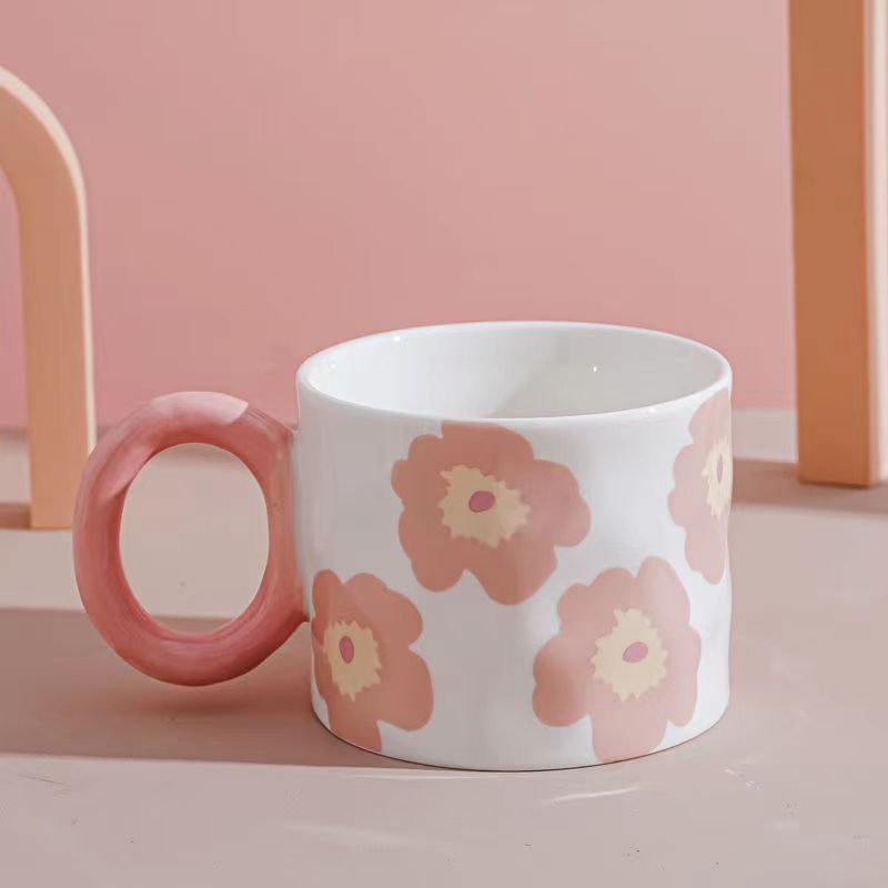 Ceramic single cup with handle  modern simple