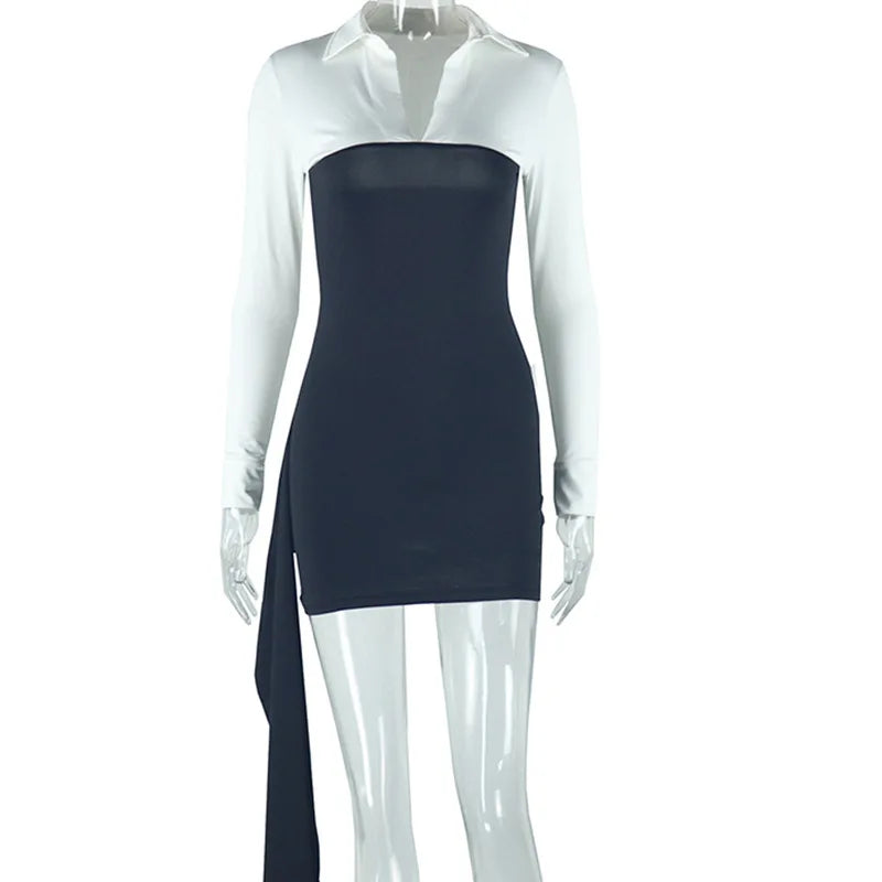 Your Invited Black And White Mini Dress