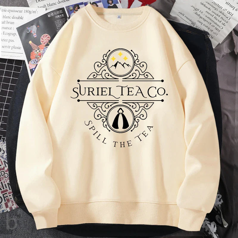 Suriel Tea Co Acotar Crewneck Sweatshirt Woman Pullover Harajuku Streetwear
