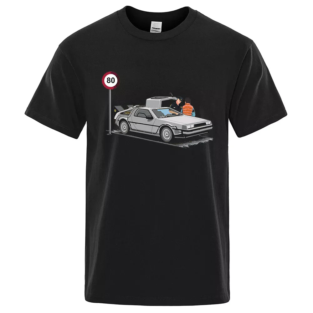 I Was Caught Speeding Funny Printed T-Shirts Men