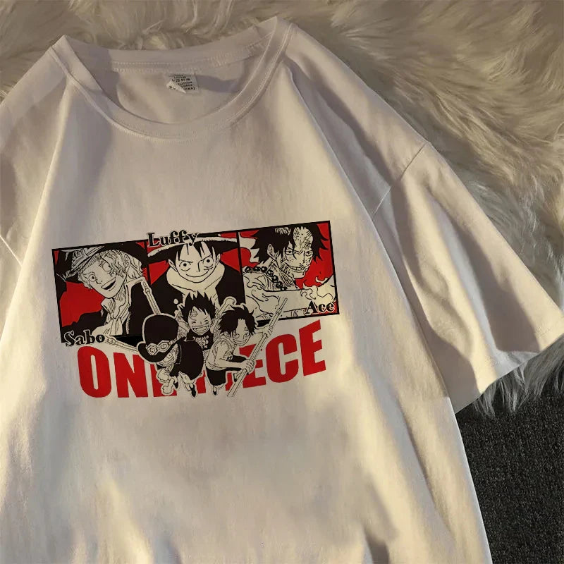 Japanese Anime Portgas·D· Ace Harajuku Manga Graphic T-shirt
