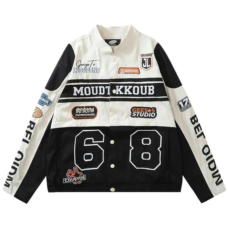 Classic American Vintage Varsity Bomber Jacket for Women with Stylish Cardigan Accents