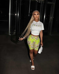 Tropical Pucci Two Piece Biker Set