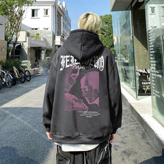 Men Gothic Printed Long Sleeve Hooded Hoodie for Autumn